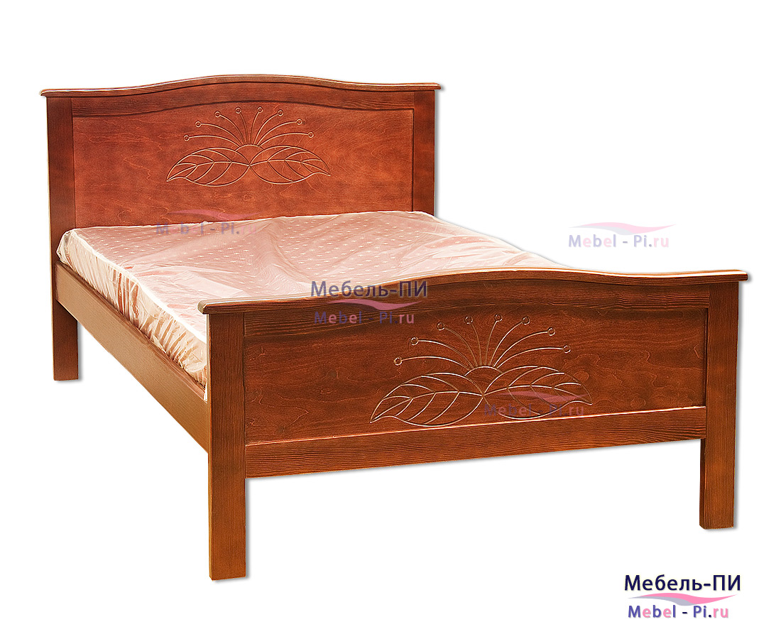 Купить деревянную кровать недорого. Кровать односпальная МДО (бук, 2042х953х700 мм). Кровать деревянная односпальная. Кровать из массива. Полтора спальная кровать.